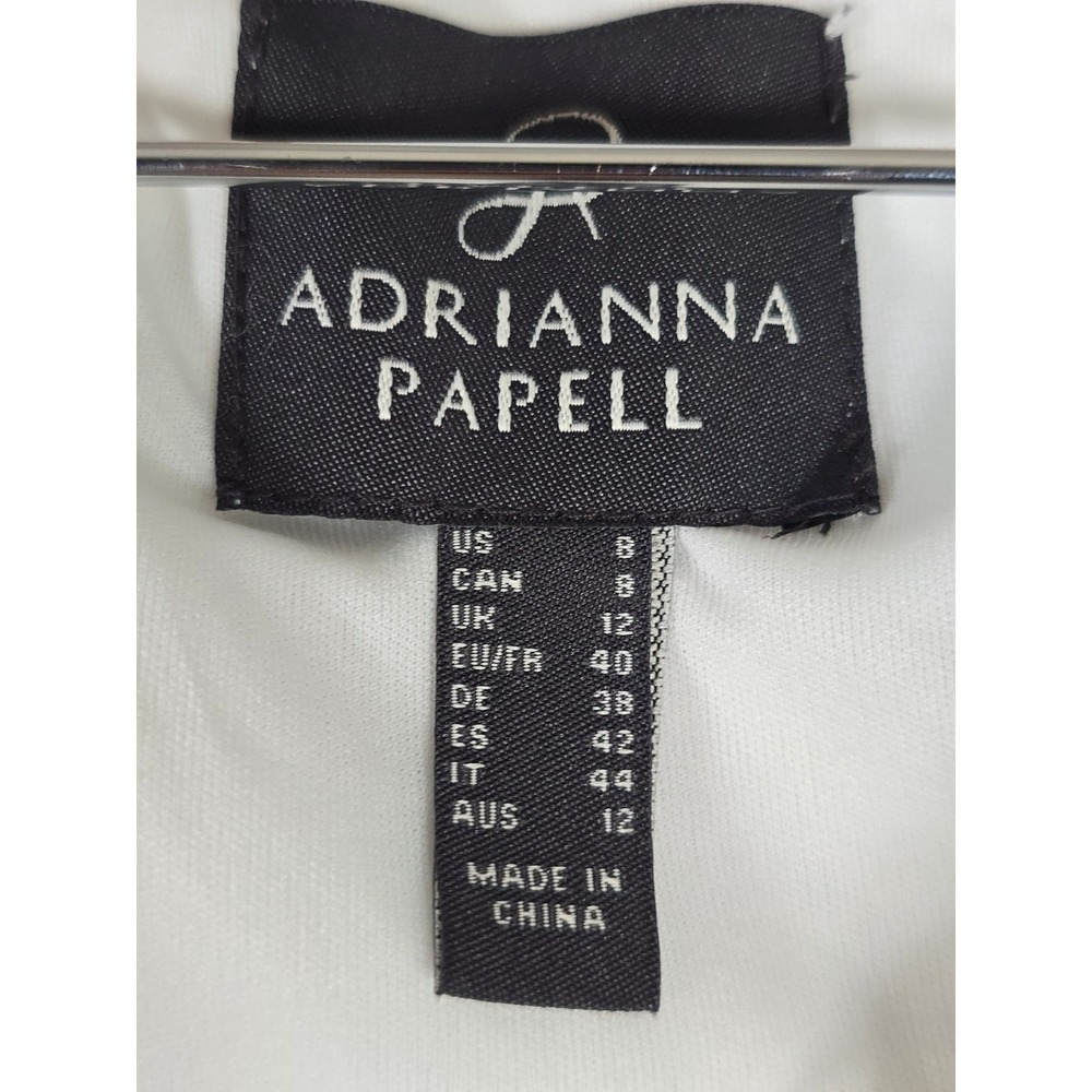 Adrianna Papell Ivory Lace Midi Flounce Dress Style AP1D105300 US Size 8